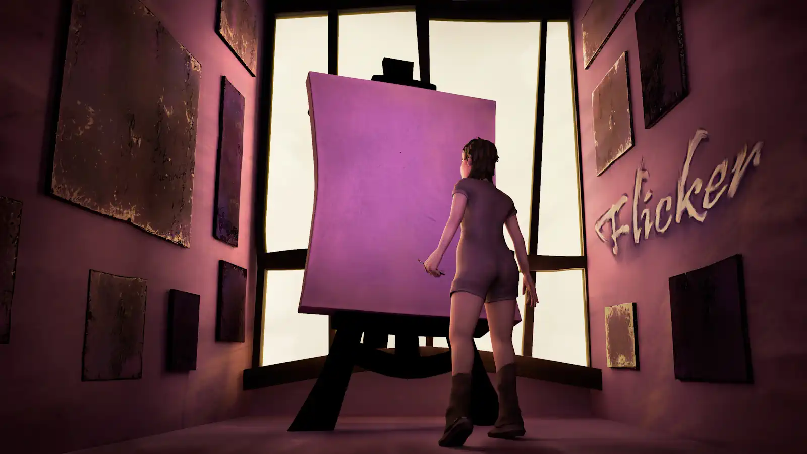 Still from the animated short Flicker